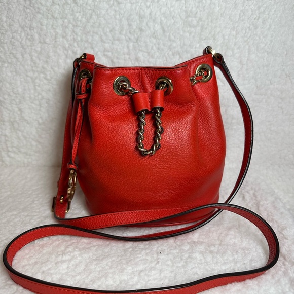 Michael Kors Red Bucket Shoulder Bag - Picture 9 of 10